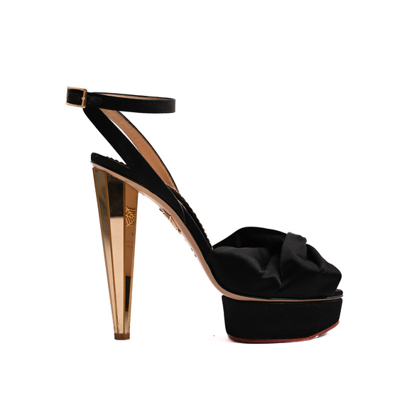 Charlotte Olympia Shoes - Good Charlotte Olympia Black Leather High-Heeled Sandals Size 40